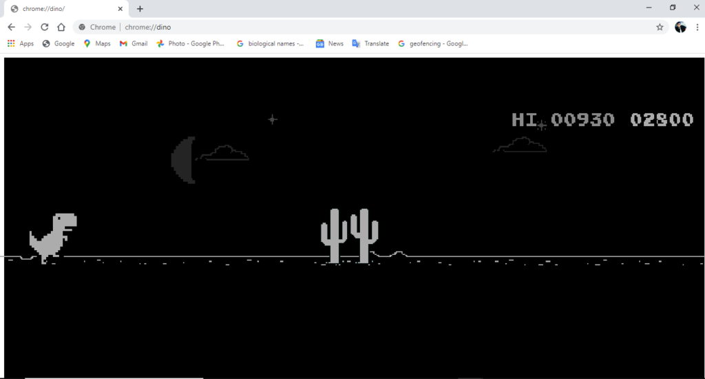 Hack Google Chrome Dino Game For Unlimited Score, Dinosaur game 